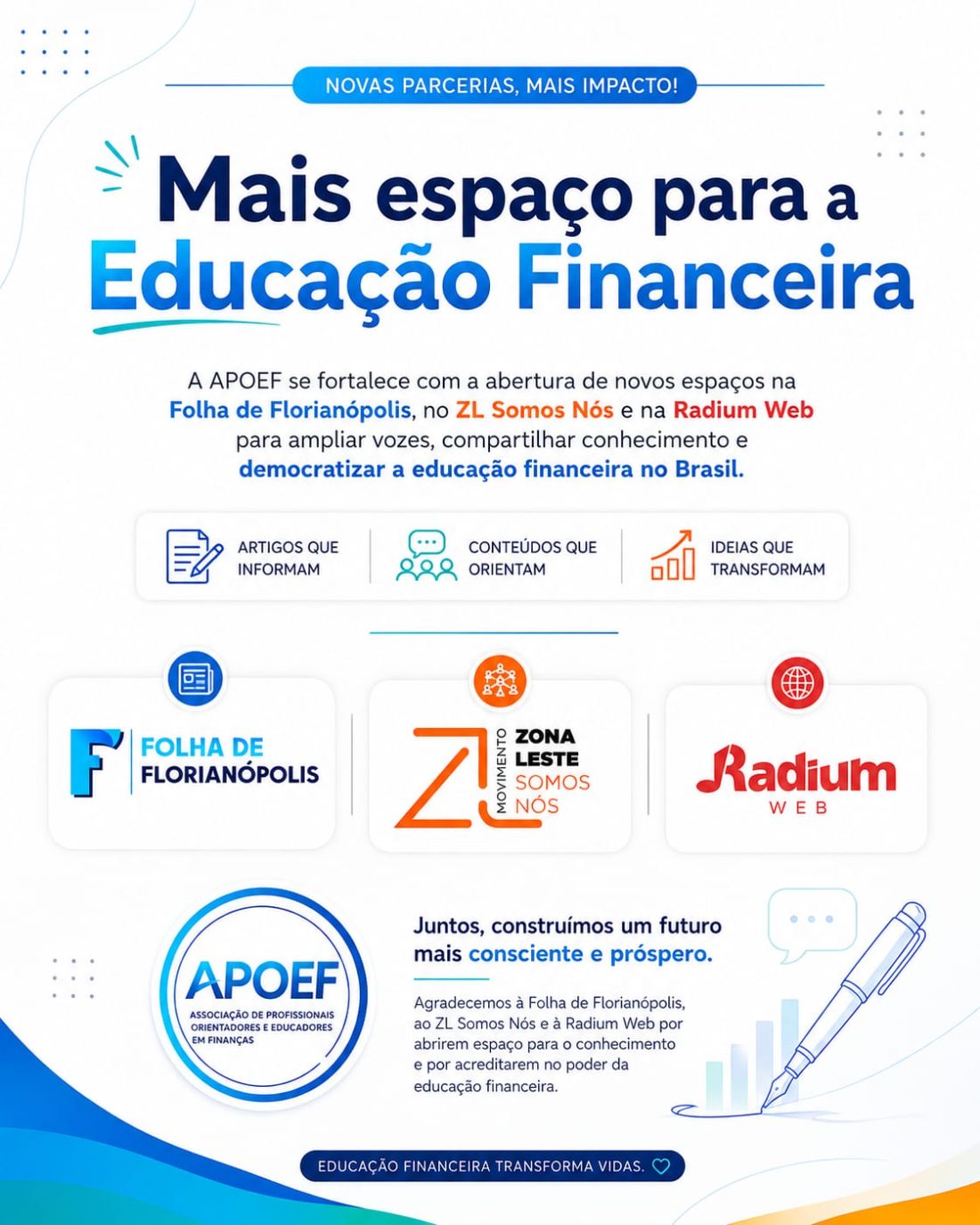 APOEF na mídia — Folha de Florianópolis, ZL Somos Nós e Radium Web